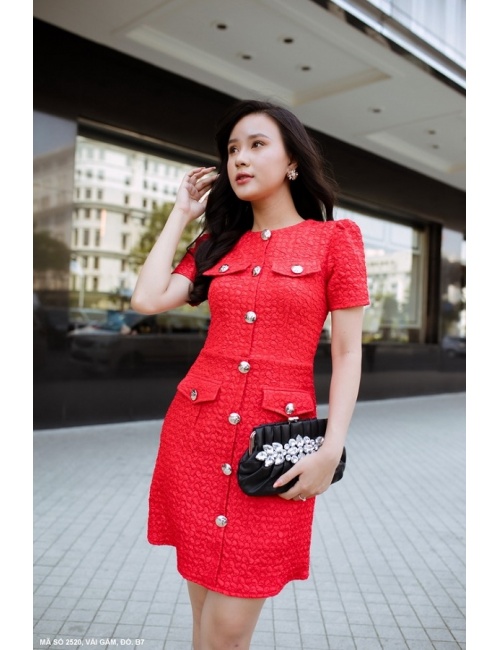 Đầm Công Sở Tay Ngắn 4 Túi