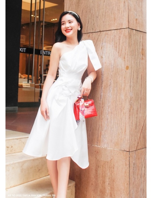 Đầm Xòe Lai Xéo Cổ Xéo - 2522