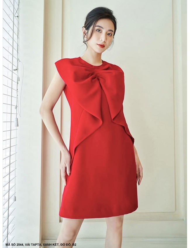 Đầm Dún Nơ Lớn Trước Ngực - 2544