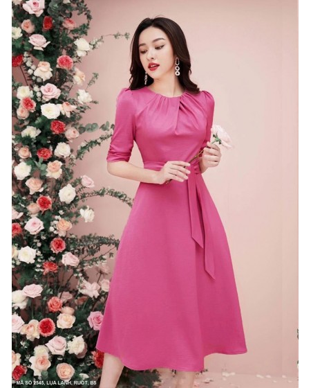 ĐẦM XÒE TAY LỞ THẮT NƠ EO - 2545