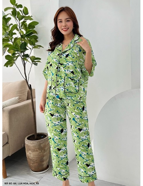 Bộ Hoa Tay Lỡ Hai Túi Xinh Xắn - 190