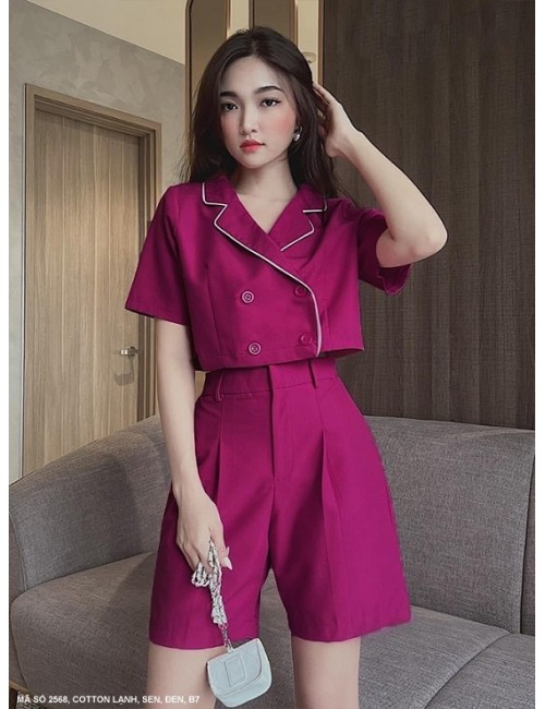 Bộ Áo Và Quần Lở Chạp Viền Màu - 2568
