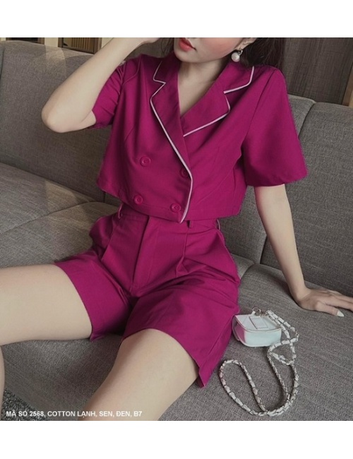 Bộ Áo Và Quần Lở Chạp Viền Màu - 2568