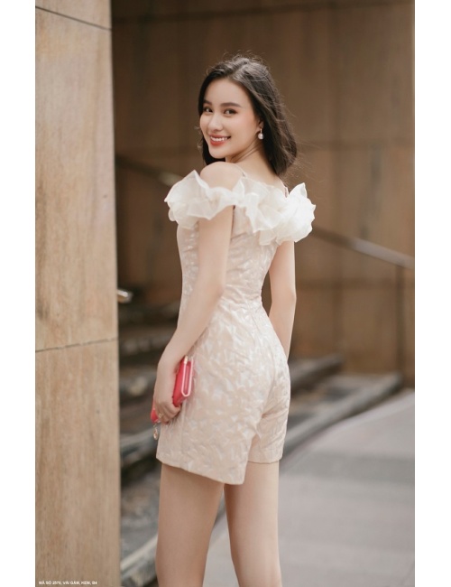 Đồ Bay Ngắn Gấm Hoa Dún Bèo Quanh Vai - 2570