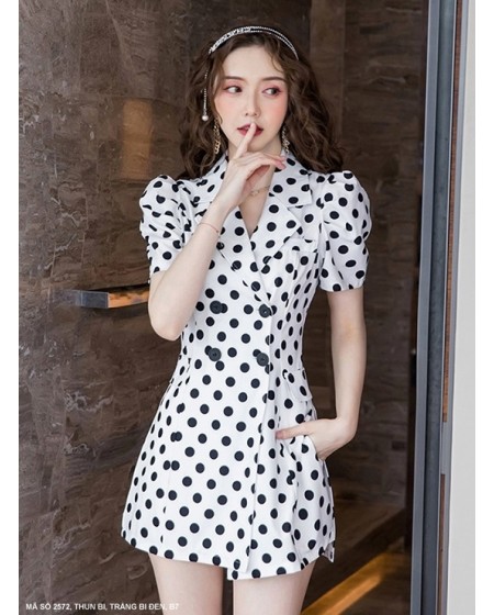 Bộ Ngắn Vest Chấm Bi - 2572