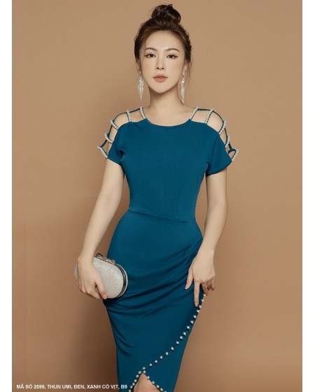 Đầm Ôm Vai Hở Lai Đấp Chéo - 2599
