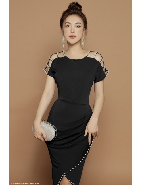 Đầm Ôm Vai Hở Lai Đấp Chéo - 2599