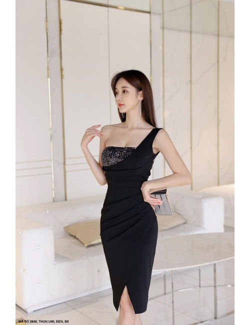 Đầm Ôm Dự Tiệc Một Bên Vai Cá Tính - 2608