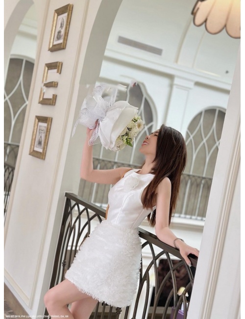 Đầm Lưới Beo Lai Ngực Kết Hoa Hồng - 2619