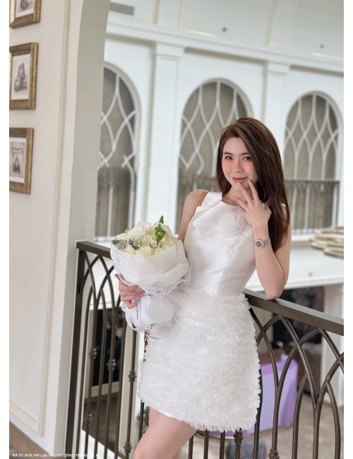 Đầm Lưới Beo Lai Ngực Kết Hoa Hồng - 2619