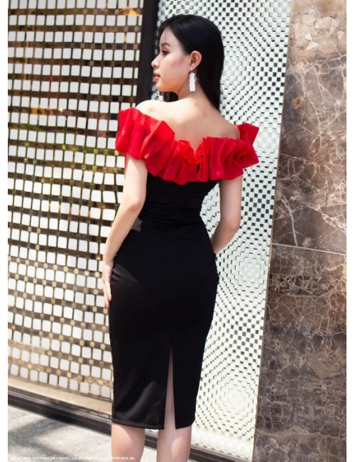 Đầm Xếp Ly Hở Vai Quyến Rũ - 2635