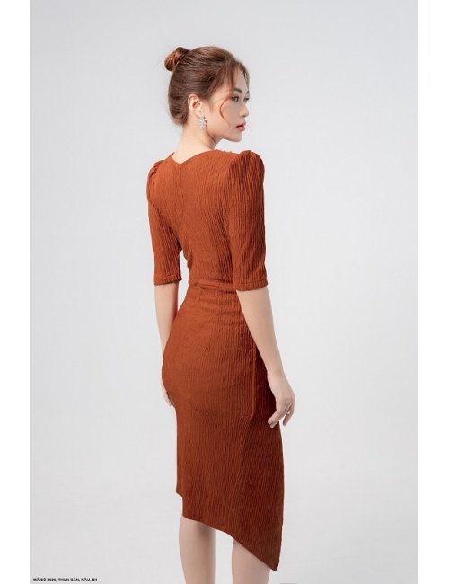 Đầm Cổ Tim Chéo Tay Lỡ Lai Đấp Chéo Quyến Rũ - 2636
