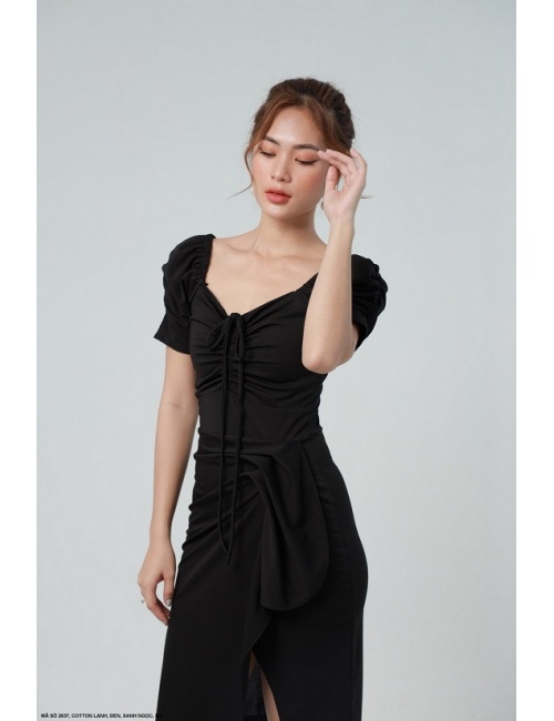 Đầm Rút Ngực Cổ Vuông - 2637