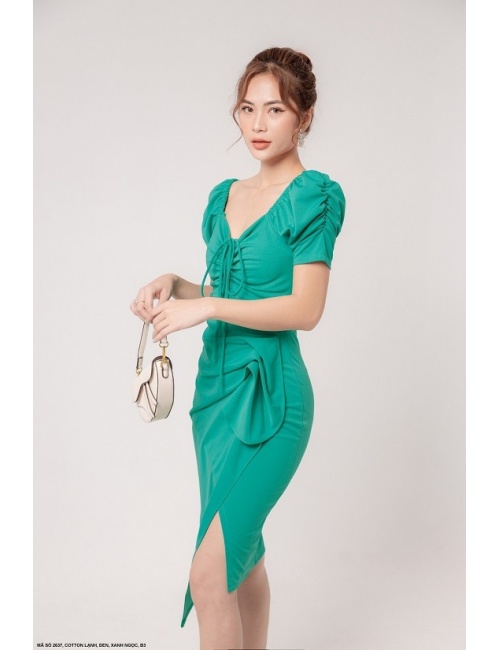 Đầm Rút Ngực Cổ Vuông - 2637
