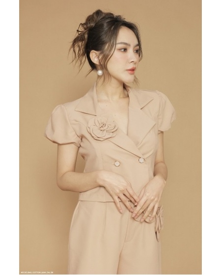Bộ Quần Ngắn Và Áo Vest Kết Bông Hồng - 2643