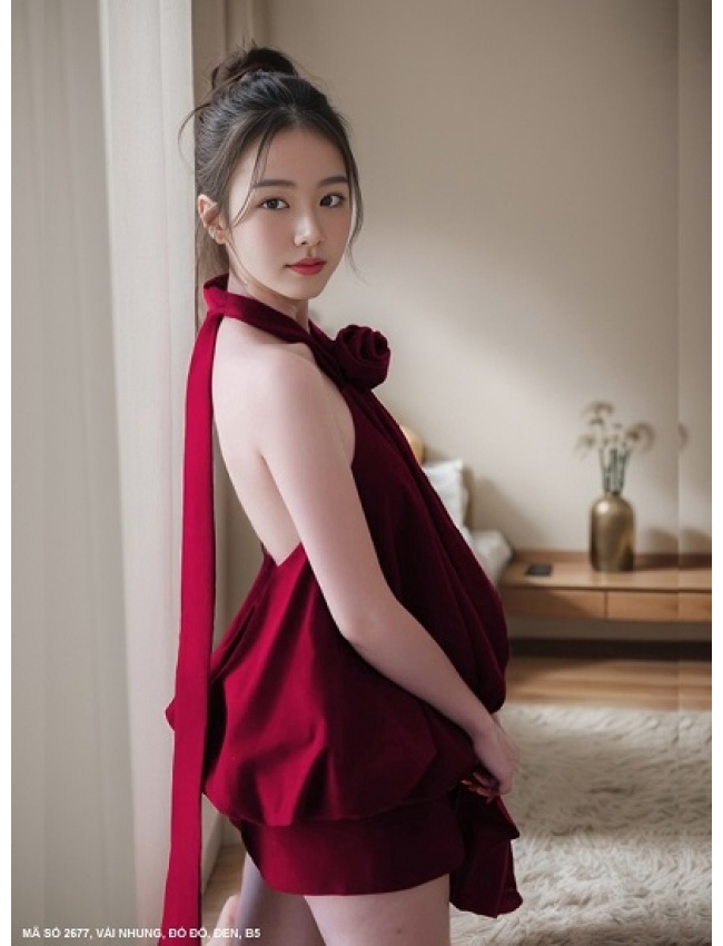 Bộ Váy Và Áo Yếm Cột Cổ - 2677