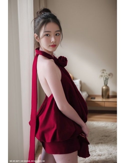 Bộ Váy Và Áo Yếm Cột Cổ - 2677