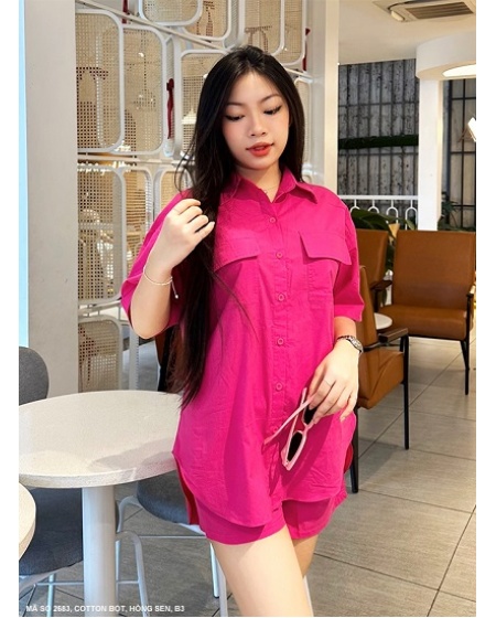 BÔ ÁO SƠ MI TAY NGẮN 2 TÚI VÀ QUẦN NGẮN  -2683