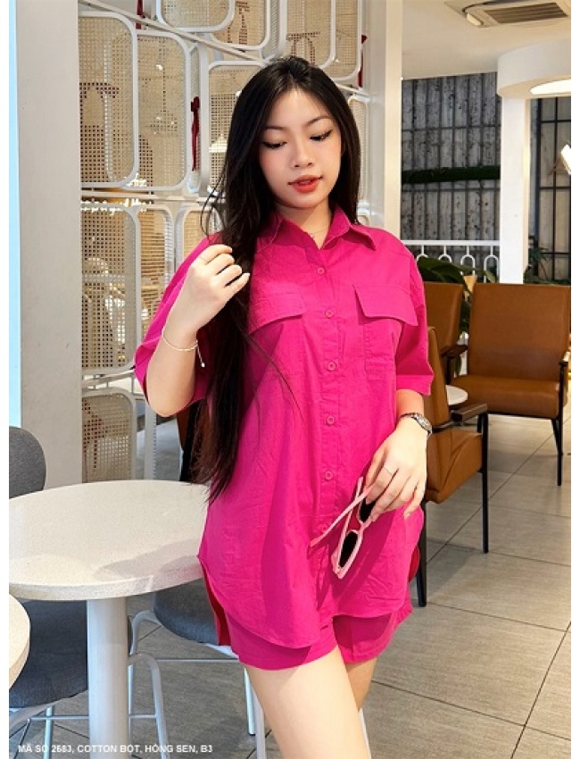 Bộ Áo Sơ Mi Tay Ngắn 2 Túi Và Quần Ngắn - 2683