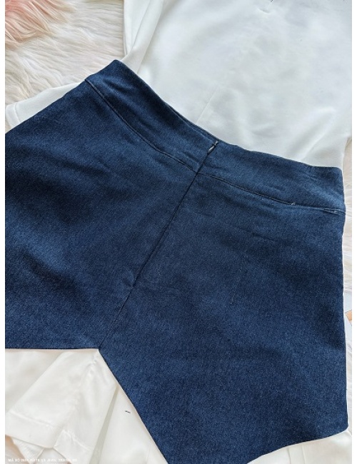 Bộ Váy Và Áo Tay Ngắn Váy Phối Jean - 2684