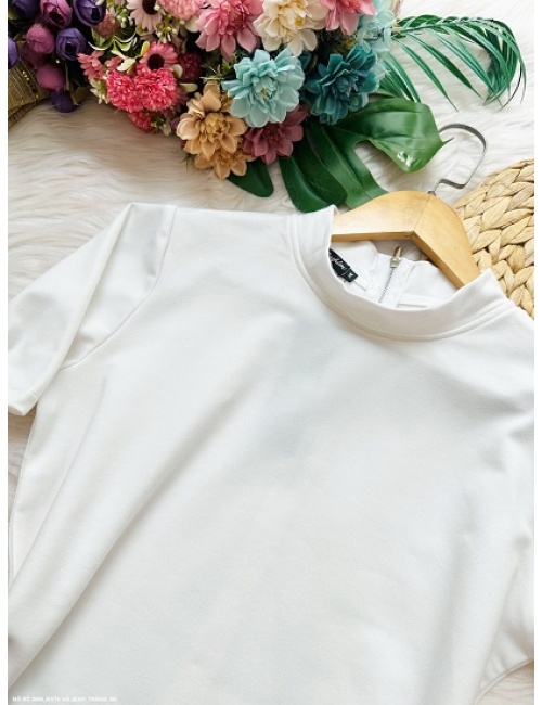 Bộ Váy Và Áo Tay Ngắn Váy Phối Jean - 2684