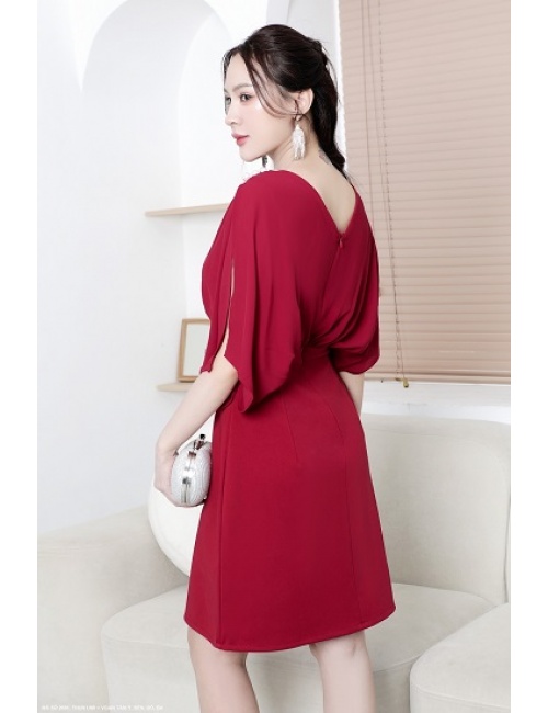 Đầm Cổ Tim Xẻ Vai Kết Hạt Sang Trọng - 2691