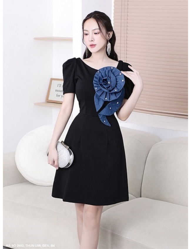 Đầm Kết Hoa Jean Trước Ngực - 2692