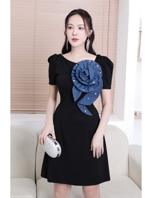 Đầm Kết Hoa Jean Trước Ngực - 2692