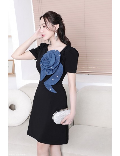 Đầm Kết Hoa Jean Trước Ngực - 2692
