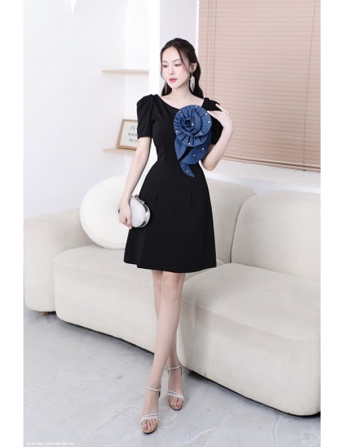 Đầm Kết Hoa Jean Trước Ngực - 2692