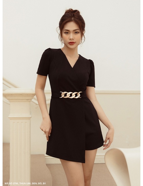 Bộ Đồ Bay Jump Suit Tay Ngắn Khoen Nịch Eo - 2700