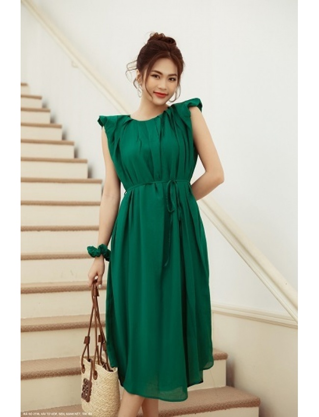 Đầm Maxi Dún Vai Phùng Cột Eo - 2706