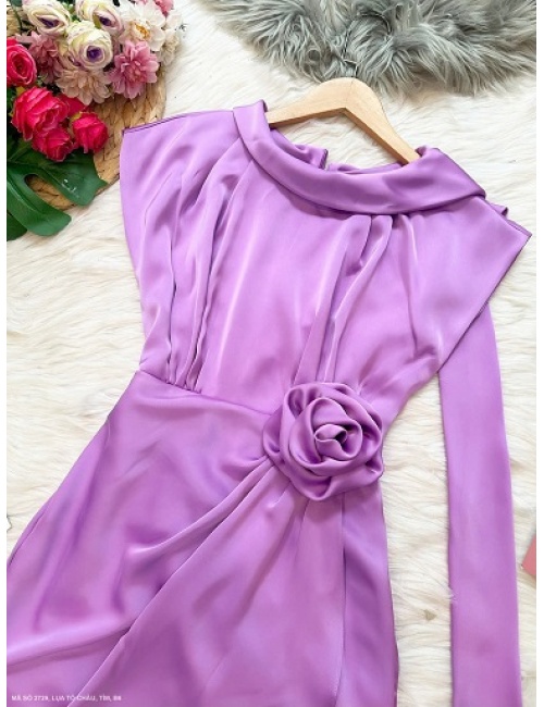 Đầm Cổ Sen Eo Đính Hoa - 2729