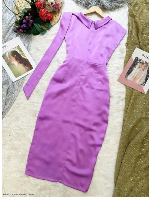 Đầm Cổ Sen Eo Đính Hoa - 2729