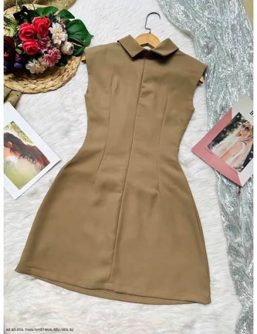 Đầm Dơi Dún Eo Cổ Bẻ - 2730