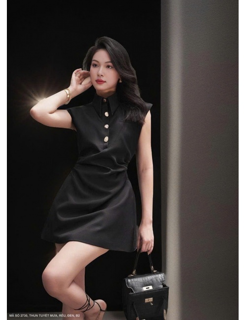 Đầm Dơi Dún Eo Cổ Bẻ - 2730