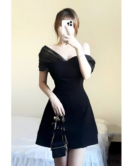 Đầm Xòe Dáng Chữ A Phối Lưới Sang Trọng -2738