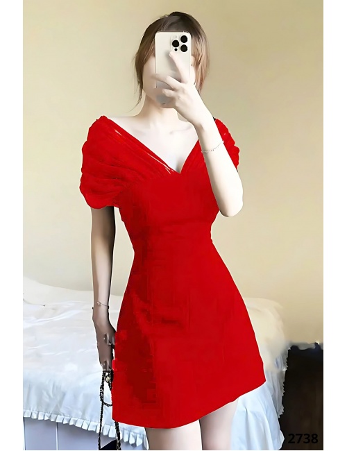 Đầm Xòe Dáng Chữ A Phối Lưới Sang Trọng - 2738