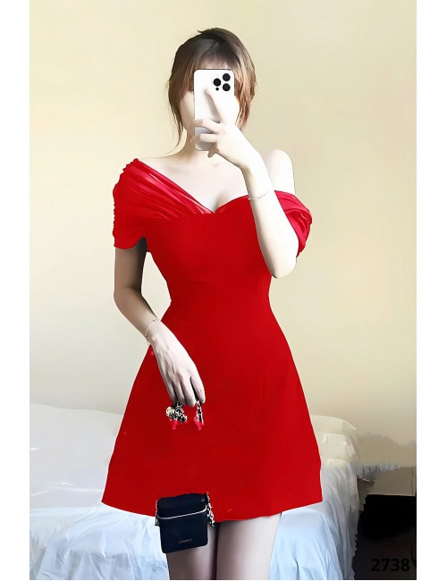 Đầm Xòe Dáng Chữ A Phối Lưới Sang Trọng - 2738