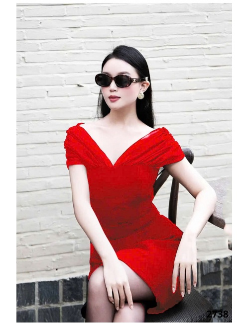 Đầm Xòe Dáng Chữ A Phối Lưới Sang Trọng - 2738