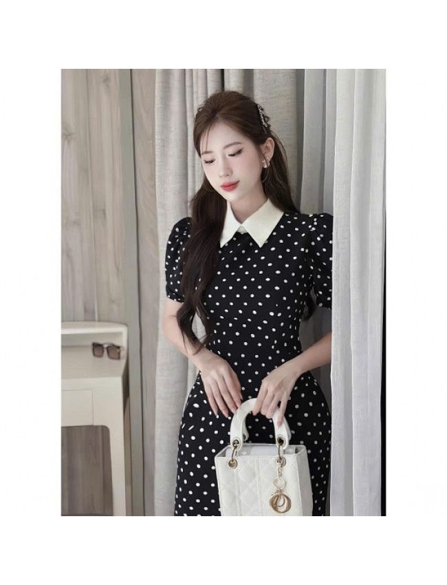 Đầm Chấm Bi Đuôi Cá Sang Trọng - 9037