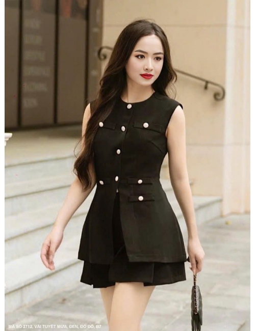 Bộ Đồ Bay Jump Suit Tay Ngắn Khoen Nịch Eo - 2700
