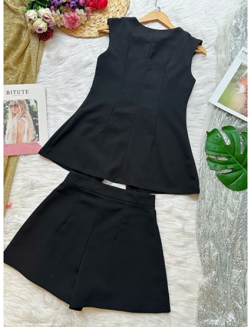 Bộ Đồ Bay Jump Suit Tay Ngắn Khoen Nịch Eo - 2700