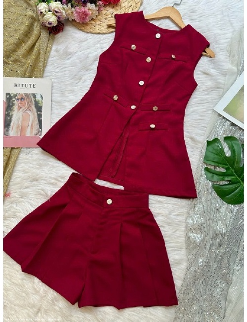 Bộ Đồ Bay Jump Suit Tay Ngắn Khoen Nịch Eo - 2700