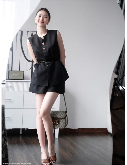 Bộ Ngắn Sát Nách 2 Túi - 2710