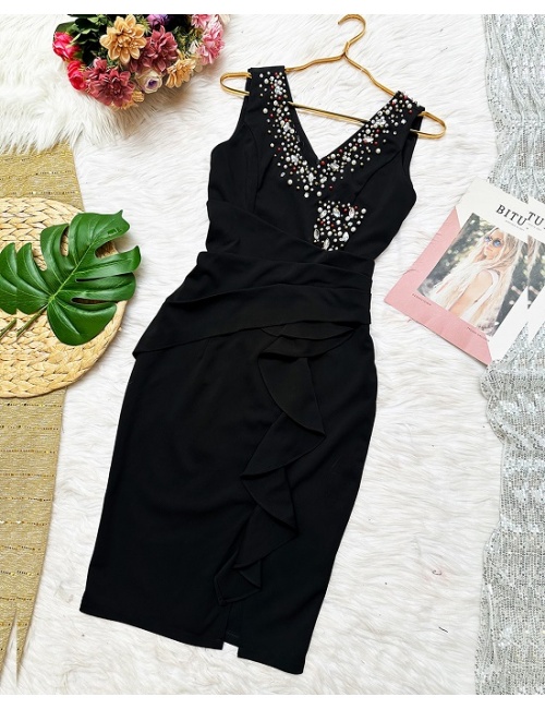 Đầm Ôm Cổ Tim Đính Pha Lê Sang Chảnh - 2727