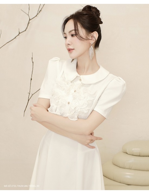 Đầm Xò Cổ Sen Tay Dún Duyên Dáng - 2733