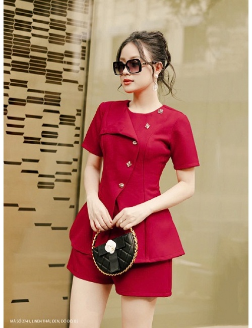 Bộ Áo Và Quần Ngắn Kết 5 Nút - 2741