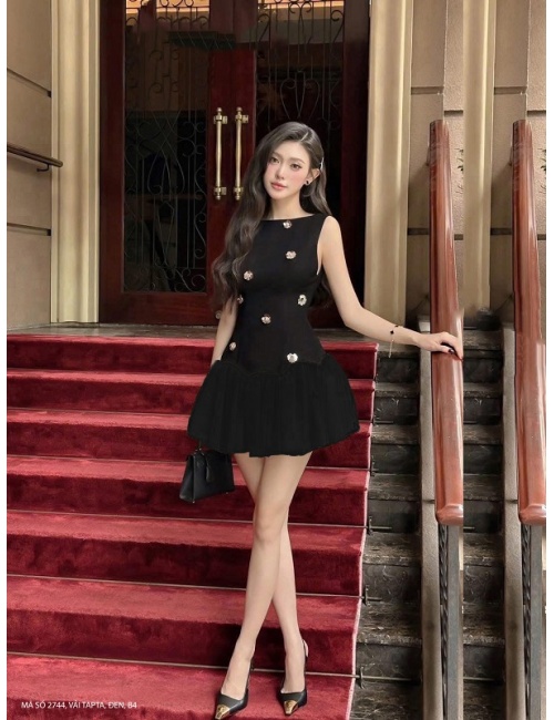 Đầm Xèo Kết Hoa Nhỏ Xinh Xinh - 2744