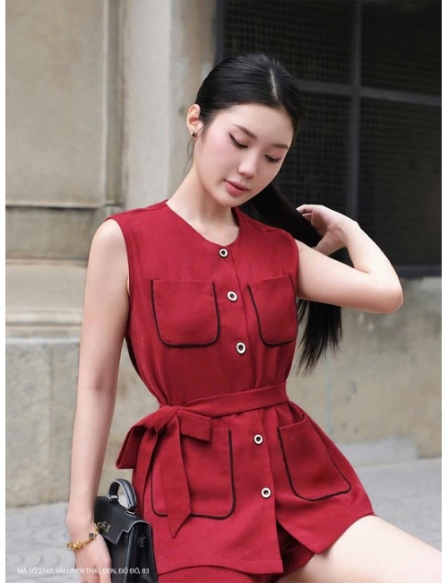 Bộ Áo Và Quần Ngắn 4 Túi Xinh Xắn - 2747